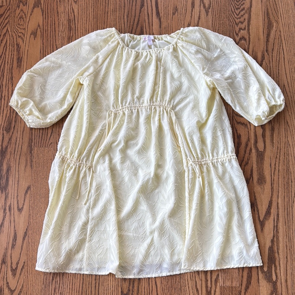 GB Girls Light Yellow Casual Dress